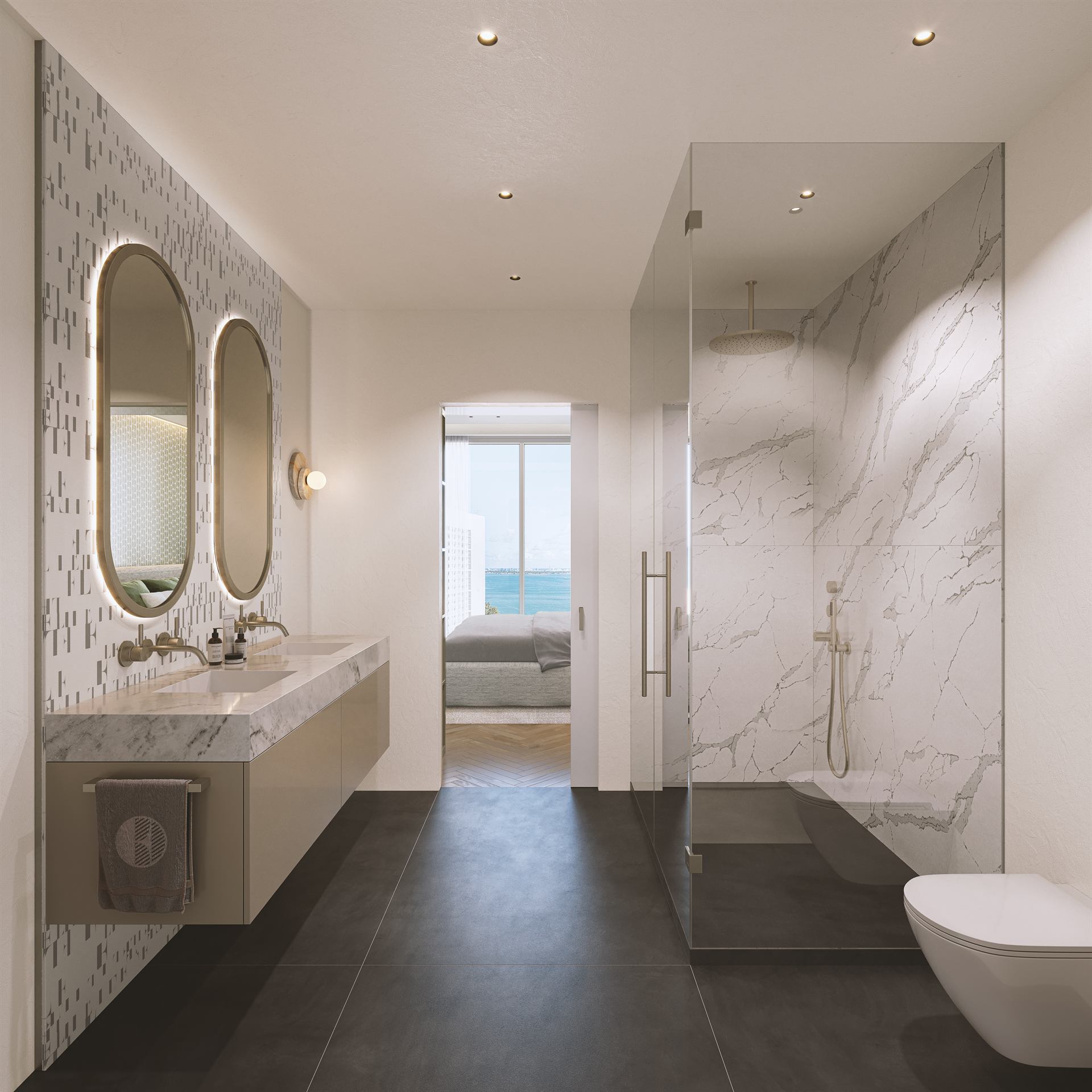 Spa-inspired bathroom at ELLE Residences