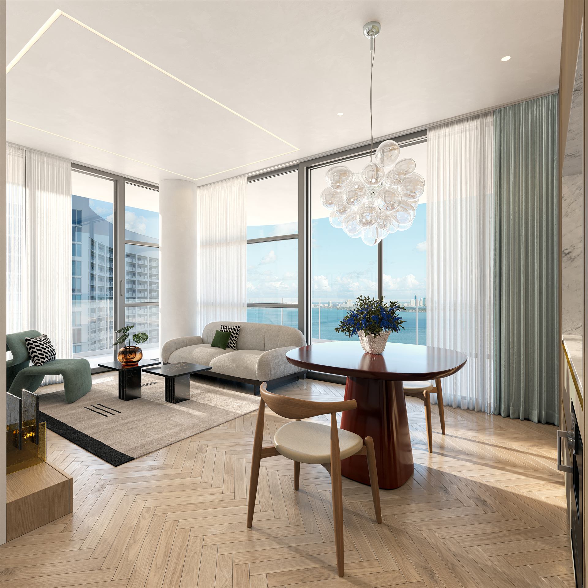 Furnished dining area at ELLE Residences