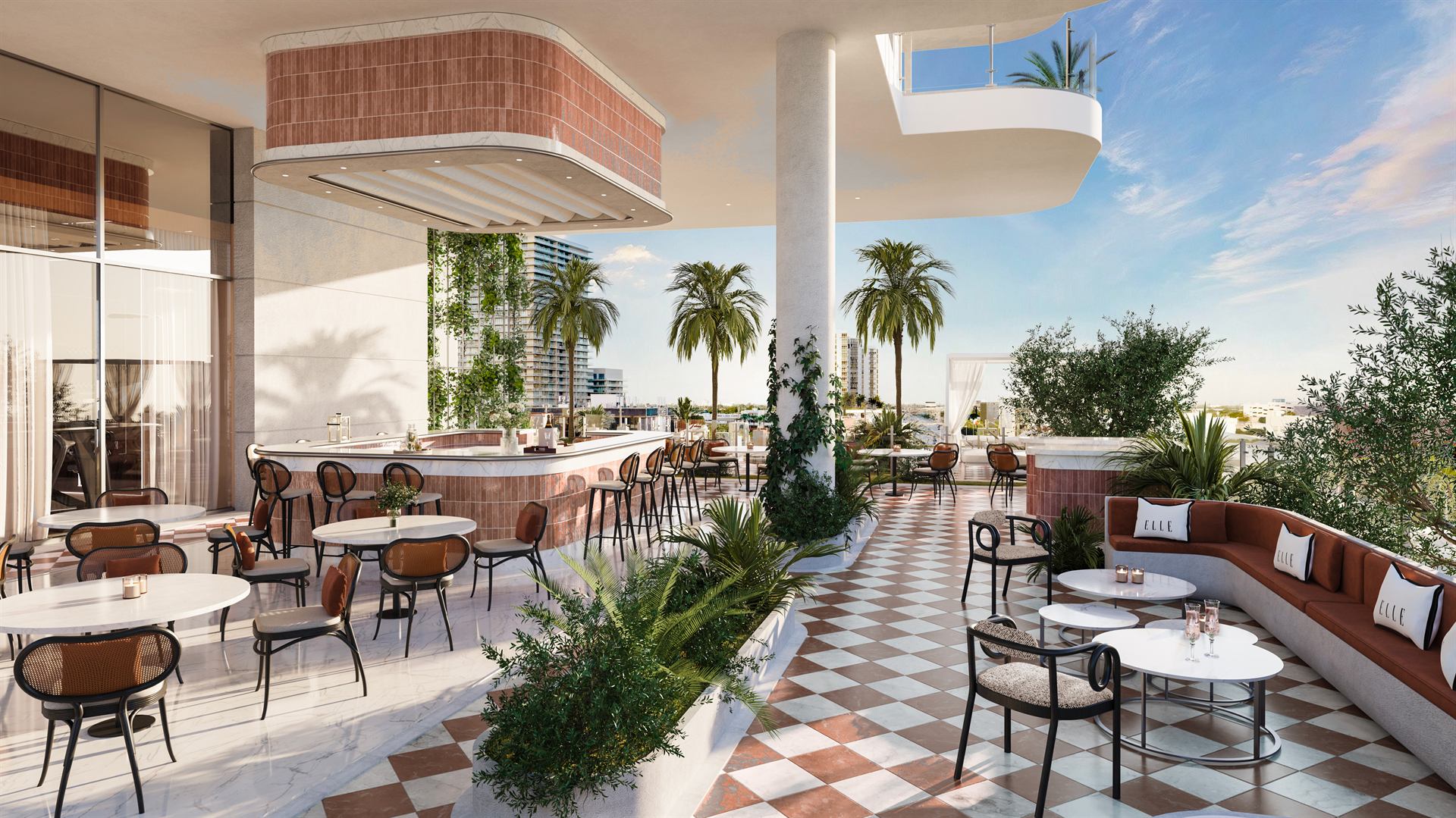 Terrasse resort pool deck at ELLE Residences