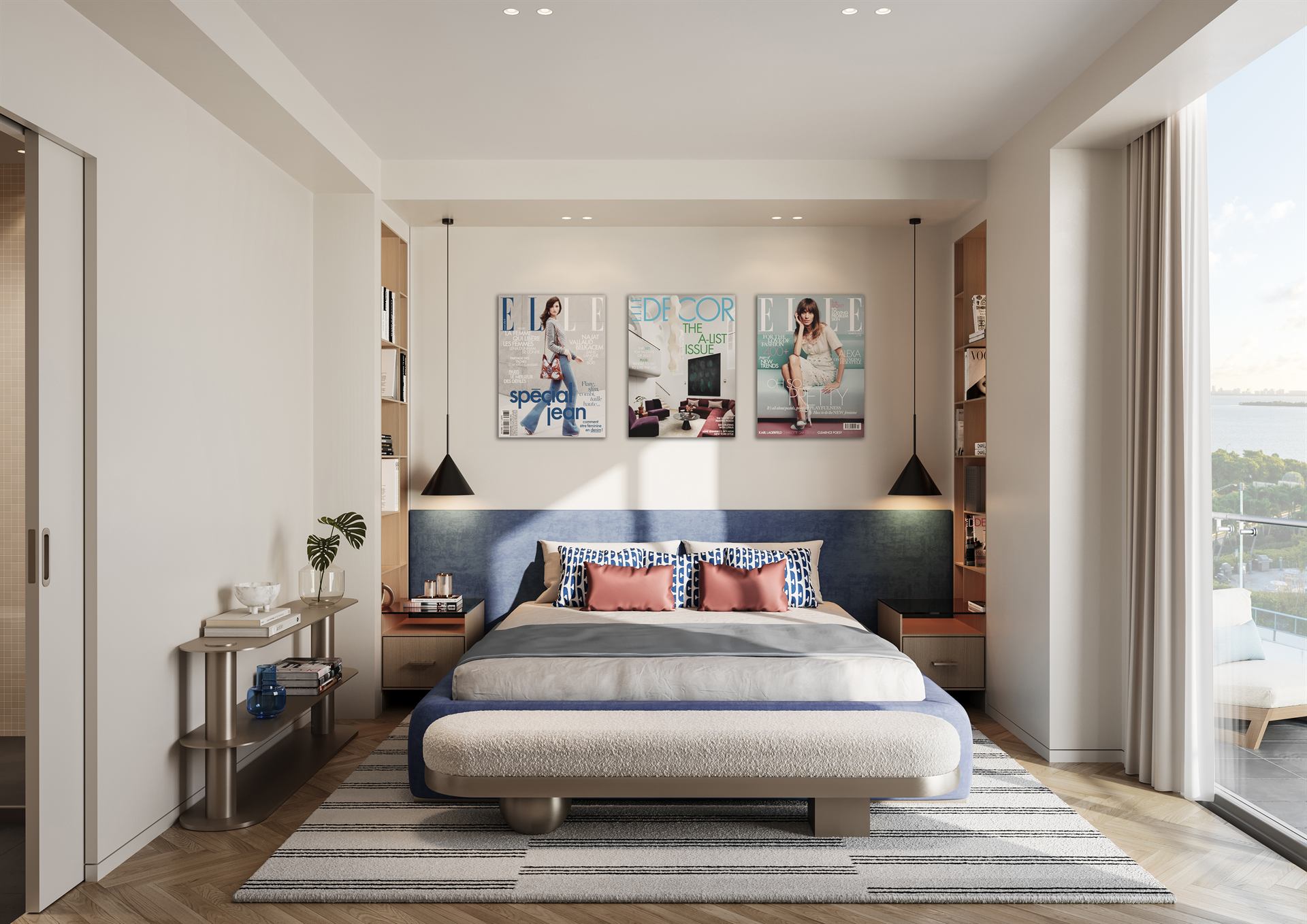 Living space with floor-to-ceiling windows
